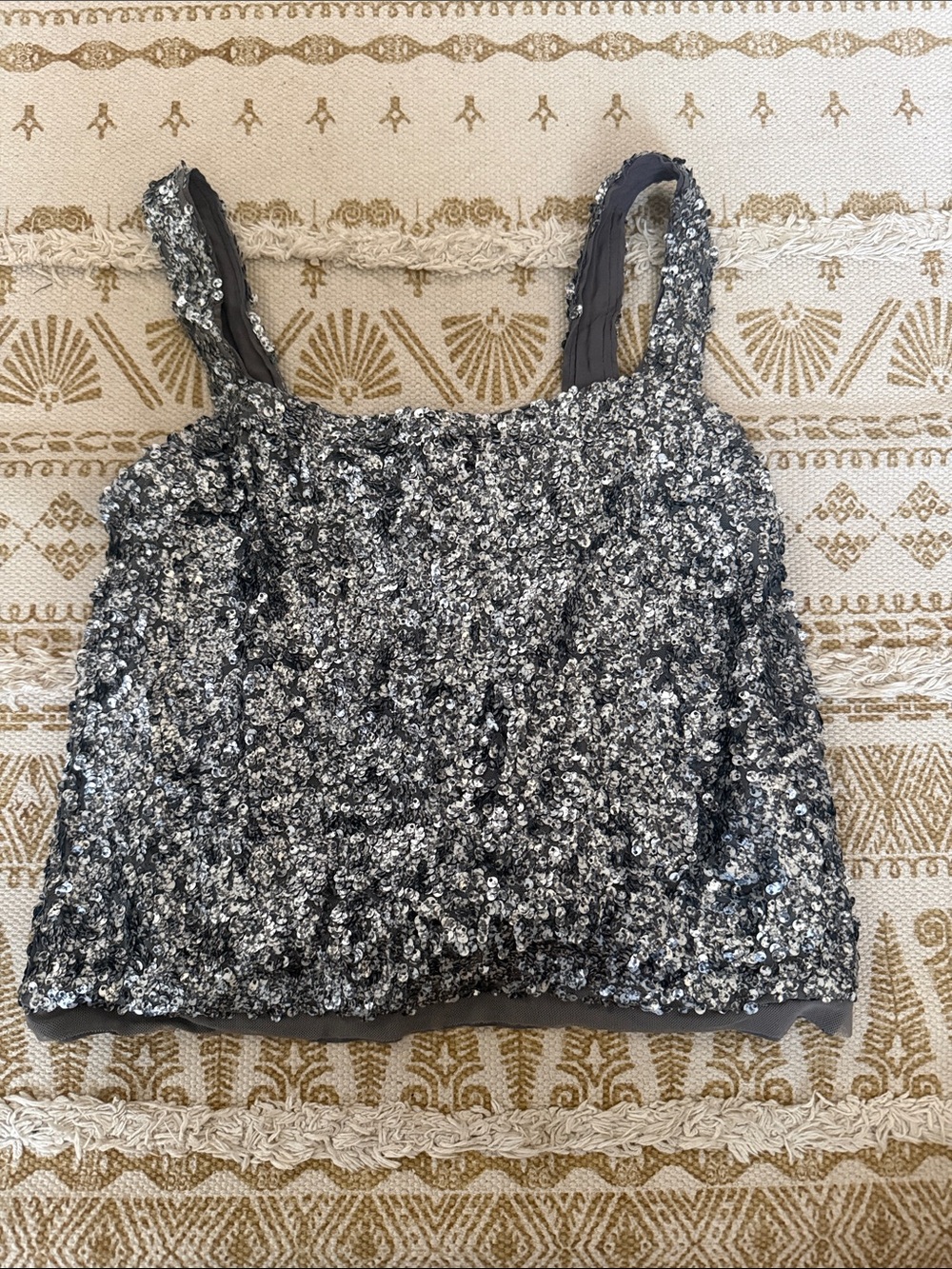 Abercrombie & Fitch Silver Sequin Tank